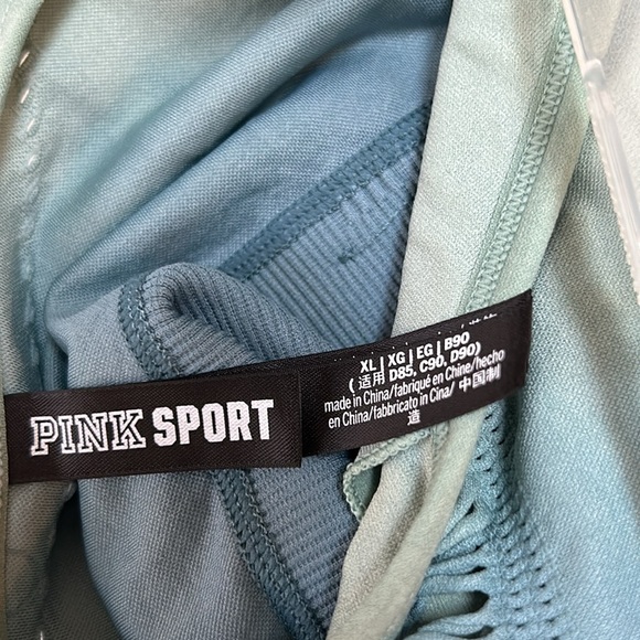 PINK SPORT Racerback Sports Bra Ombré green/blue Sz XL - Picture 5 of 5